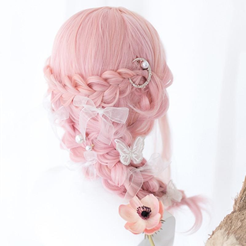 Lolita Cherry Pink Long Curly Wig MK15475 - mkkawaiishop