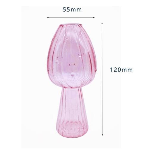 Vase en verre en forme de champignon