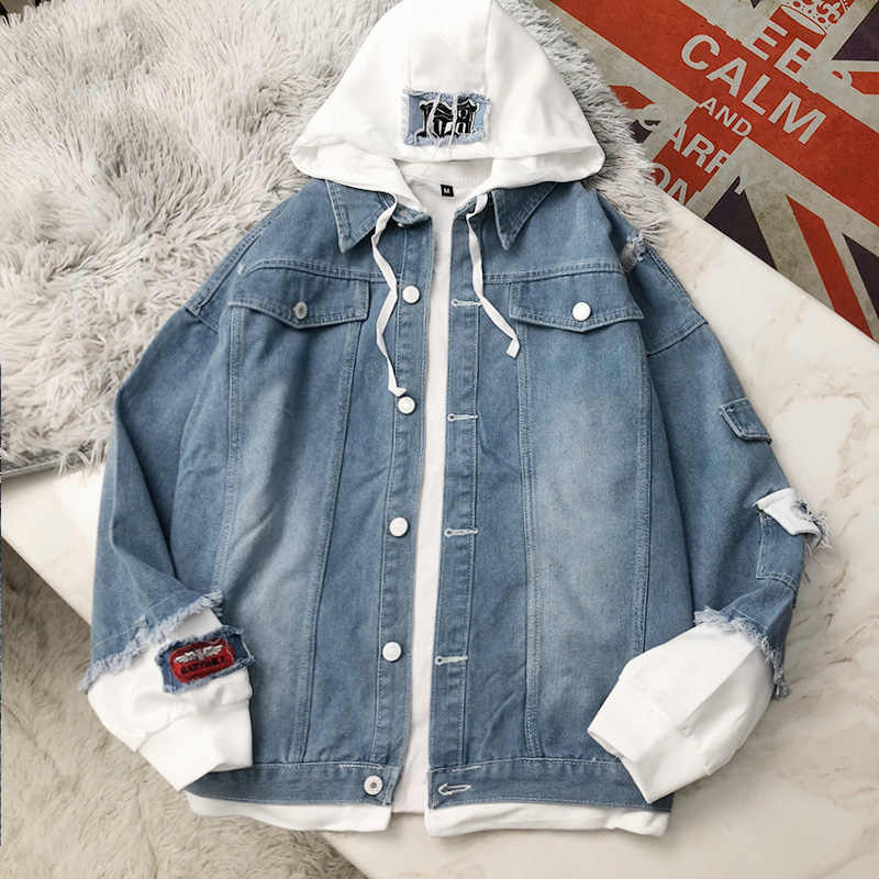 SpreePicky Denim Hoodie Jacket Coat SP14510