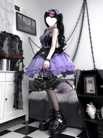 Emma Witchy Black and Purple Perfect Dress Cute ON808