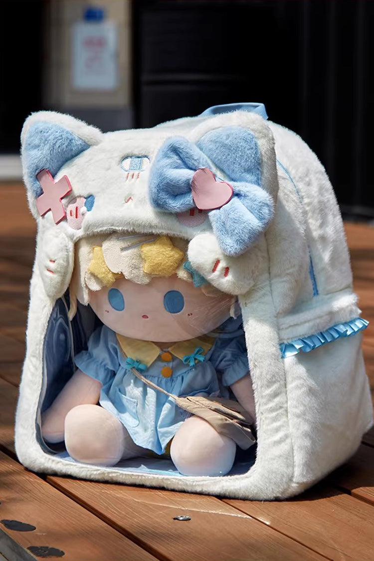 Plush Cat-Ear Bow Decor Sweet Lolita Bag in Five Shades