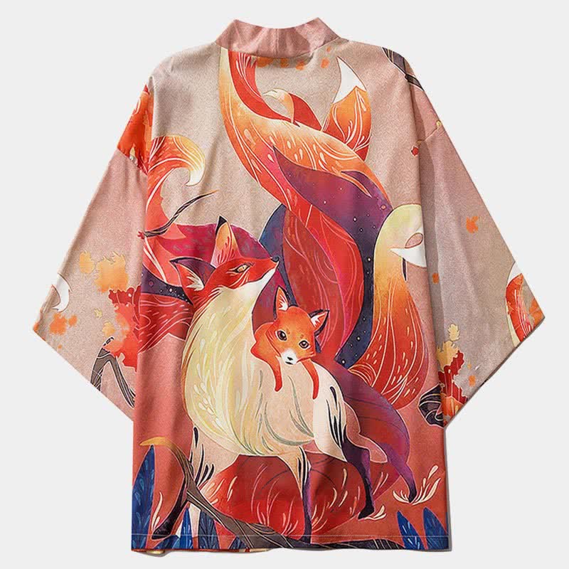 Vintage Nine Tailed Fox Cardigan Kimono Outerwear