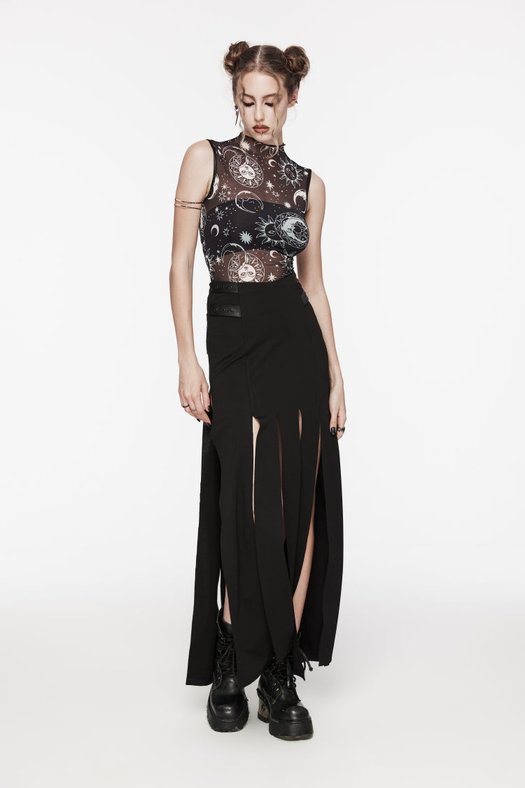 Mesh Eyelet Gothic Top for Women
