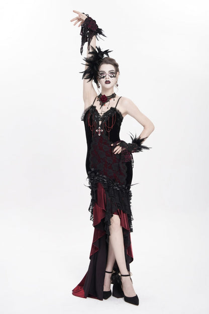 Off Shoulder Sleeveless Hanayome Embroidered Lace Gothic Jsk Dress