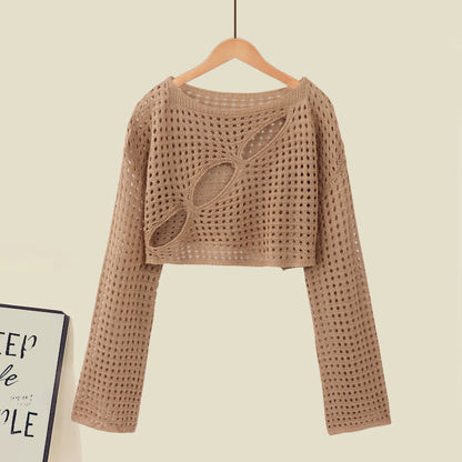 Dress Top Hollow Crop Set Split Out Slip