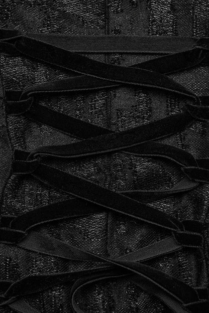 Gothic Dress with Cutout Lace and Mesh Panels