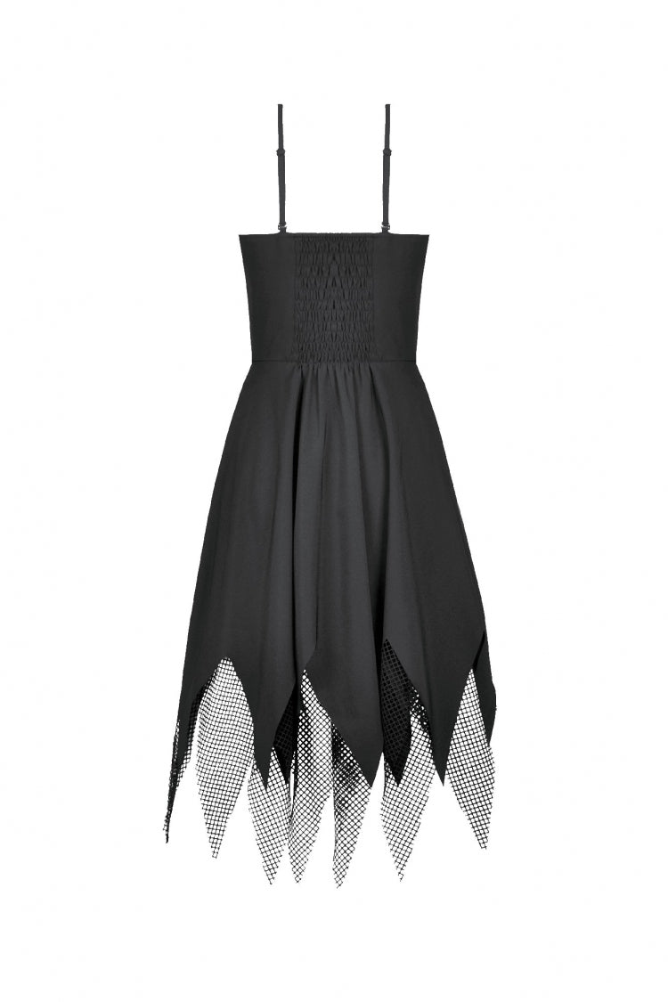 Studded Mesh Punk Slip Dress with Zippers