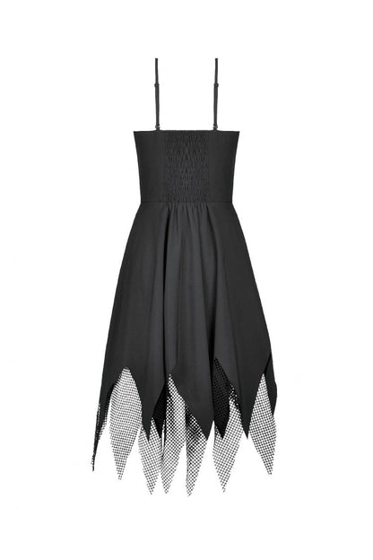 Studded Mesh Punk Slip Dress with Zippers