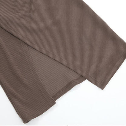 Hoodie Slip Split Ruffled Dress Short Cross