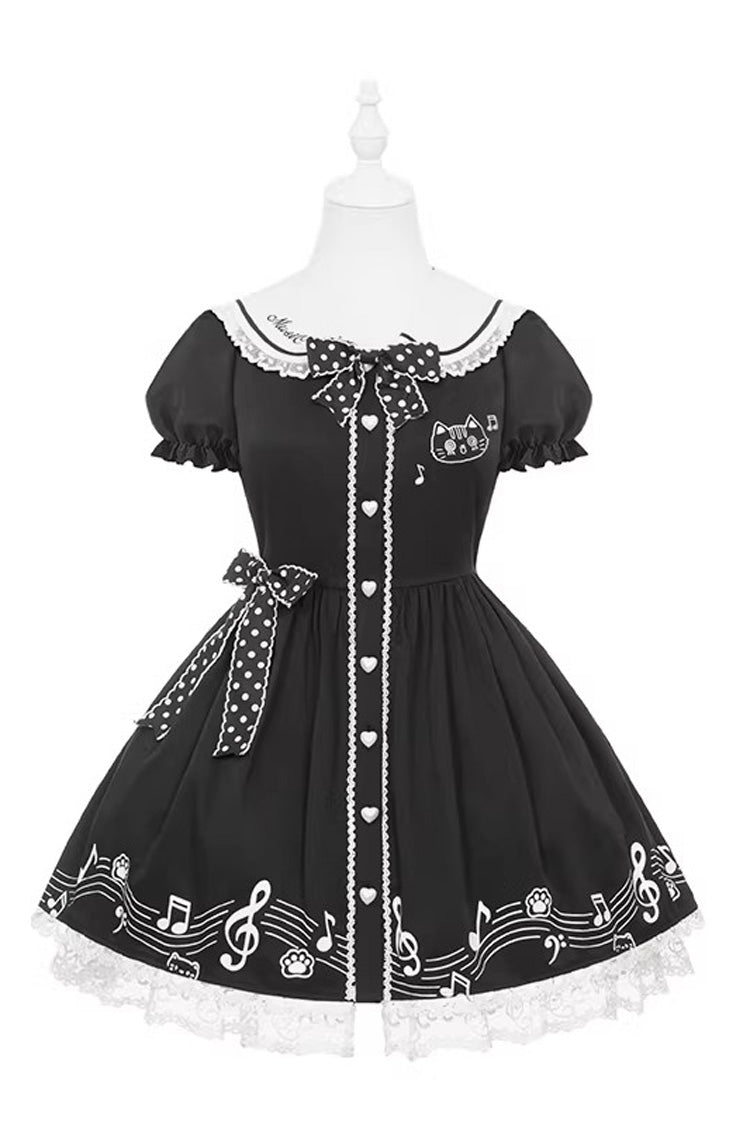 Doll Collar Embroidered Bow Lace Sweet Dress