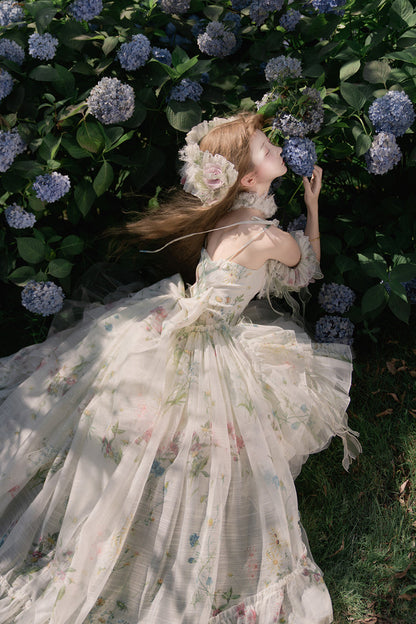 Emerald Layered Fishbone Lace-Up Lolita JSK - Spring Rose