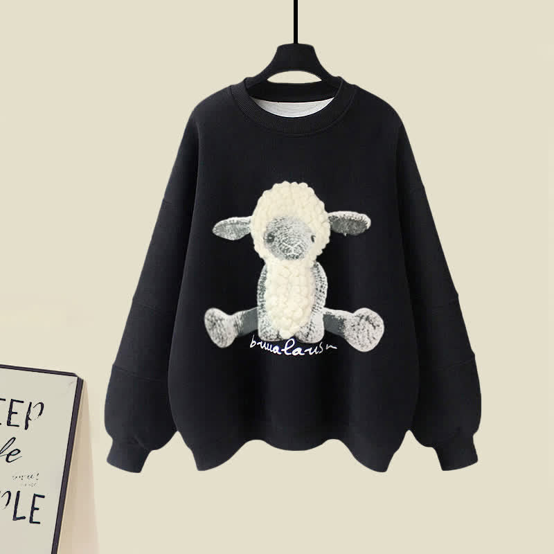 Ensemble sweat-shirt et pantalon en peluche à motif de mouton