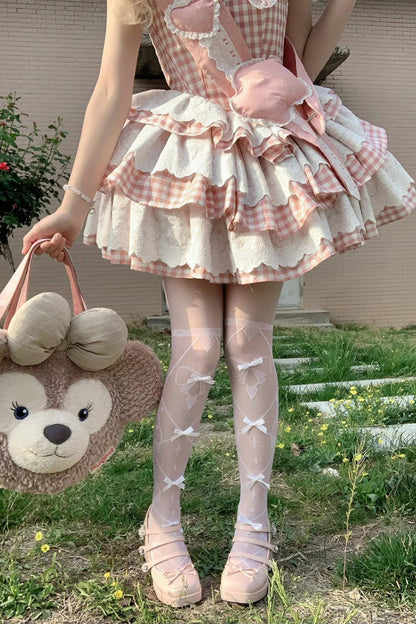 Rose Star Grant Angel Triple Layer Print Ruffle Sweet Lolita Dress