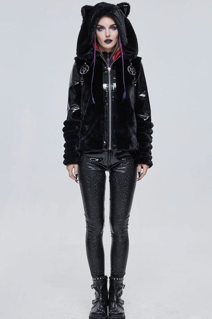 Womens Coat with Star Belt and Cat Ears