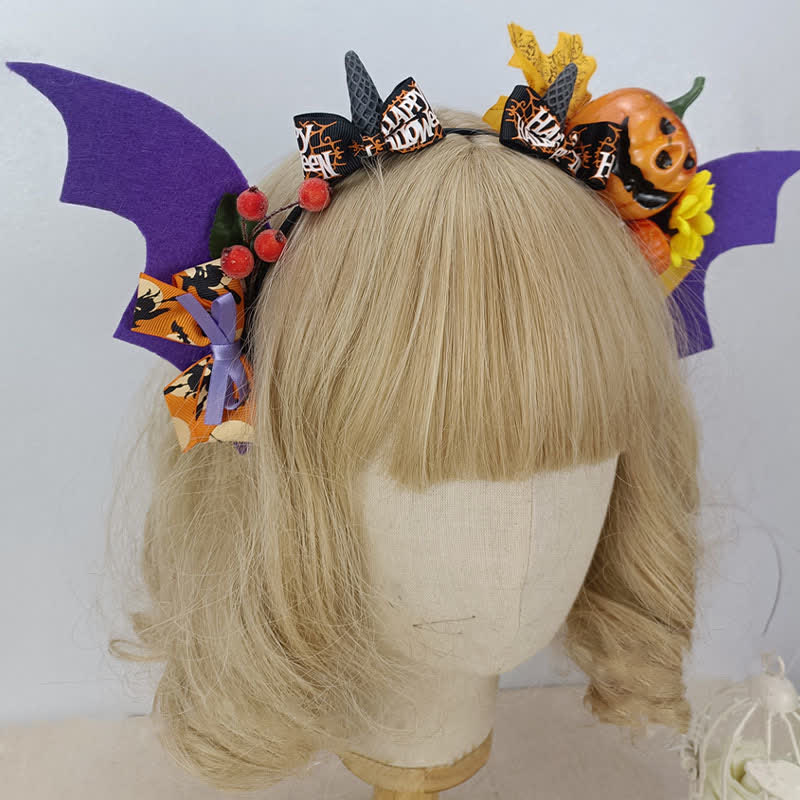 Kürbis Fledermausflügel Stirnband Halloween Haar Accessoire