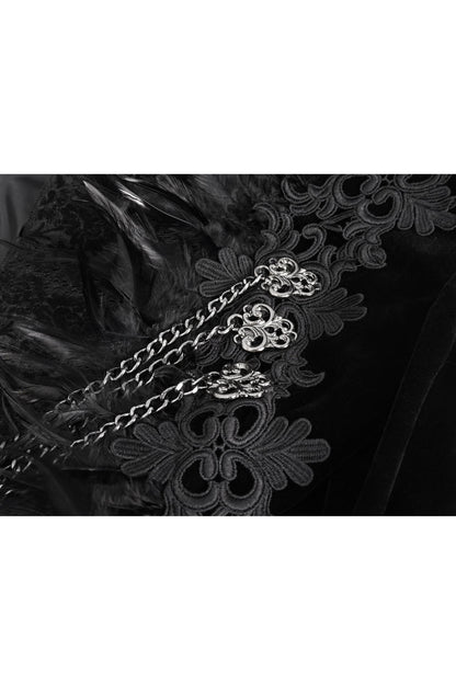 Women's Gothic Jacket with Embroidery and Trumpet Sleeves