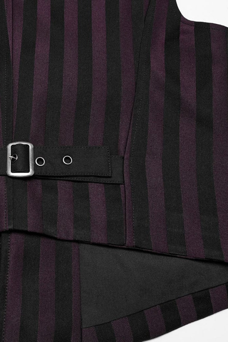 Sleeveless Striped Buckle Punk Vest for Men