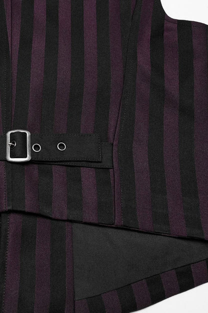 Sleeveless Striped Buckle Punk Vest for Men