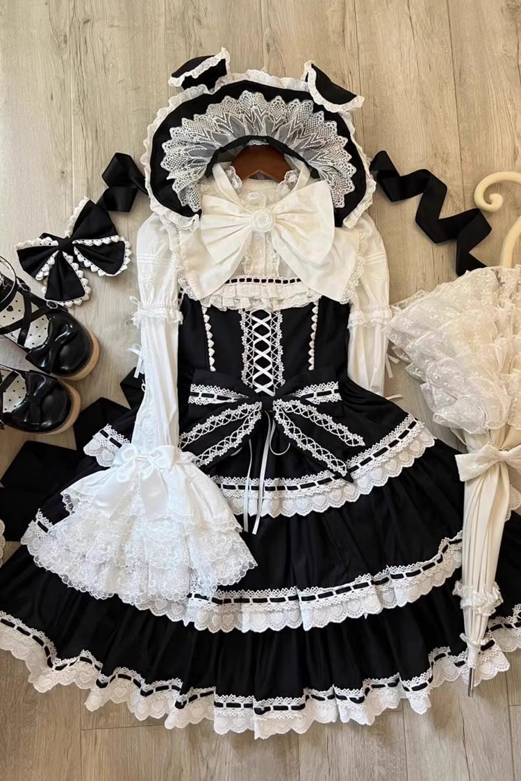 Maiden Heart Triple-Layered Ruffle Bowknot Lace Sweet Lolita Jsk Dress