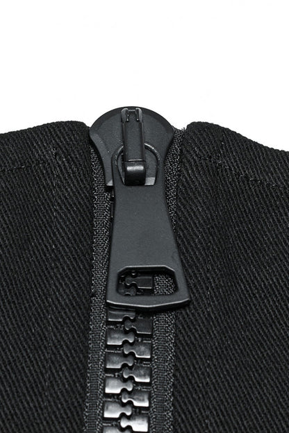 Mesh Zipper Underbust Corset for Punk Style