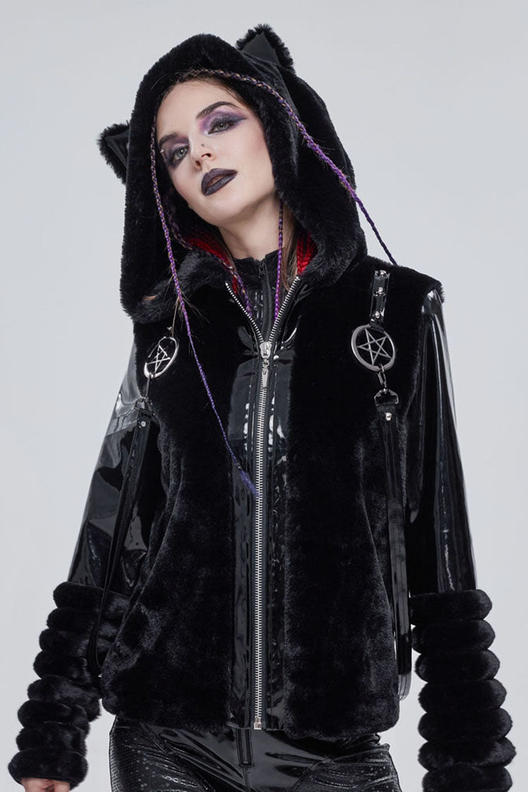 Womens Coat with Star Belt and Cat Ears