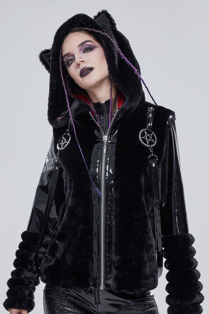 Womens Coat with Star Belt and Cat Ears