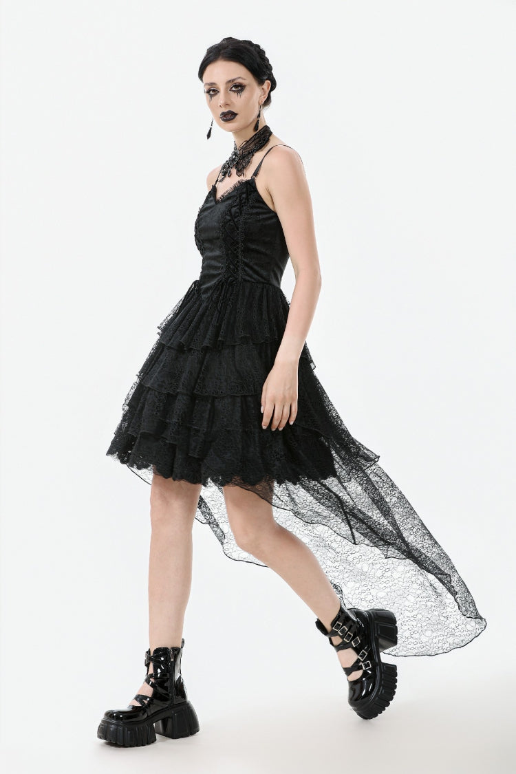 Fishtail Lace Gothic Slip Dress for Graduation
