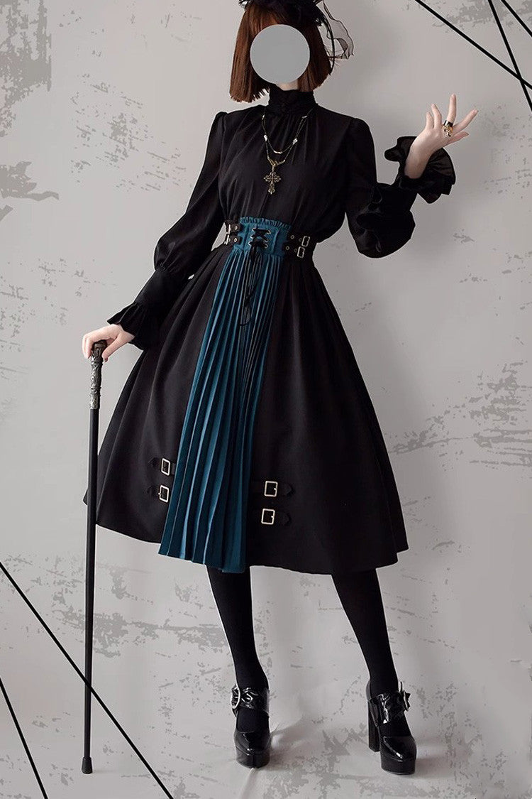 Black Blue Dawn Keeper Lolita Skirt