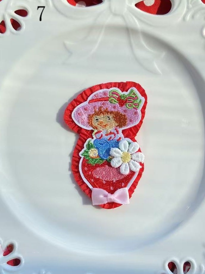 11 Options Bowknot Decorated Cherry/Strawberry/Cake Brooch/Hairclip