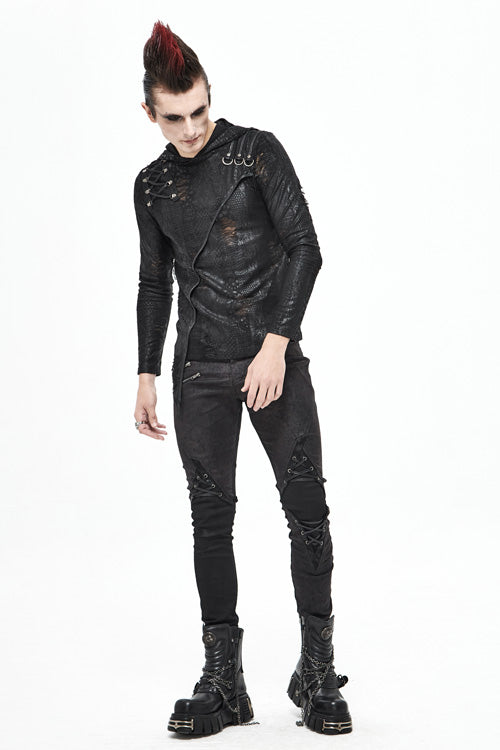 Gothic Layered Look Slim Fit Pants
