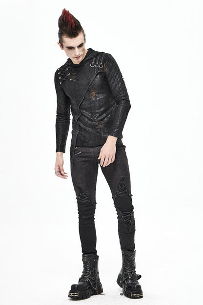 Gothic Layered Look Slim Fit Pants