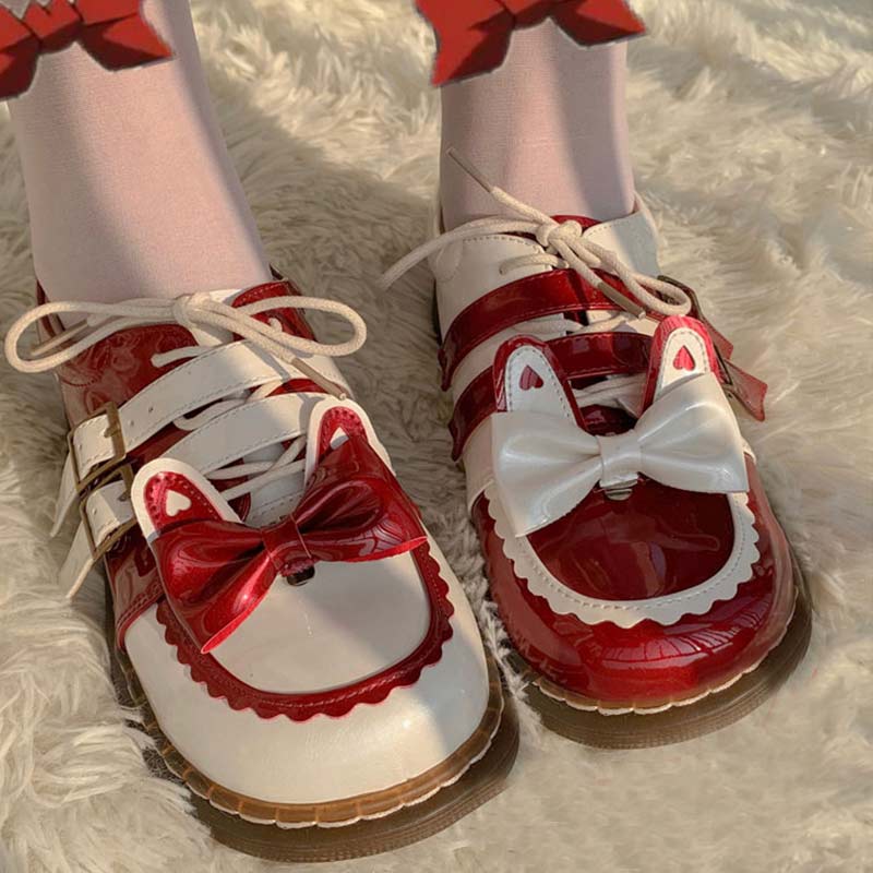 Sweat Lolita Bunny Bow-Knot Lace Up Shoes