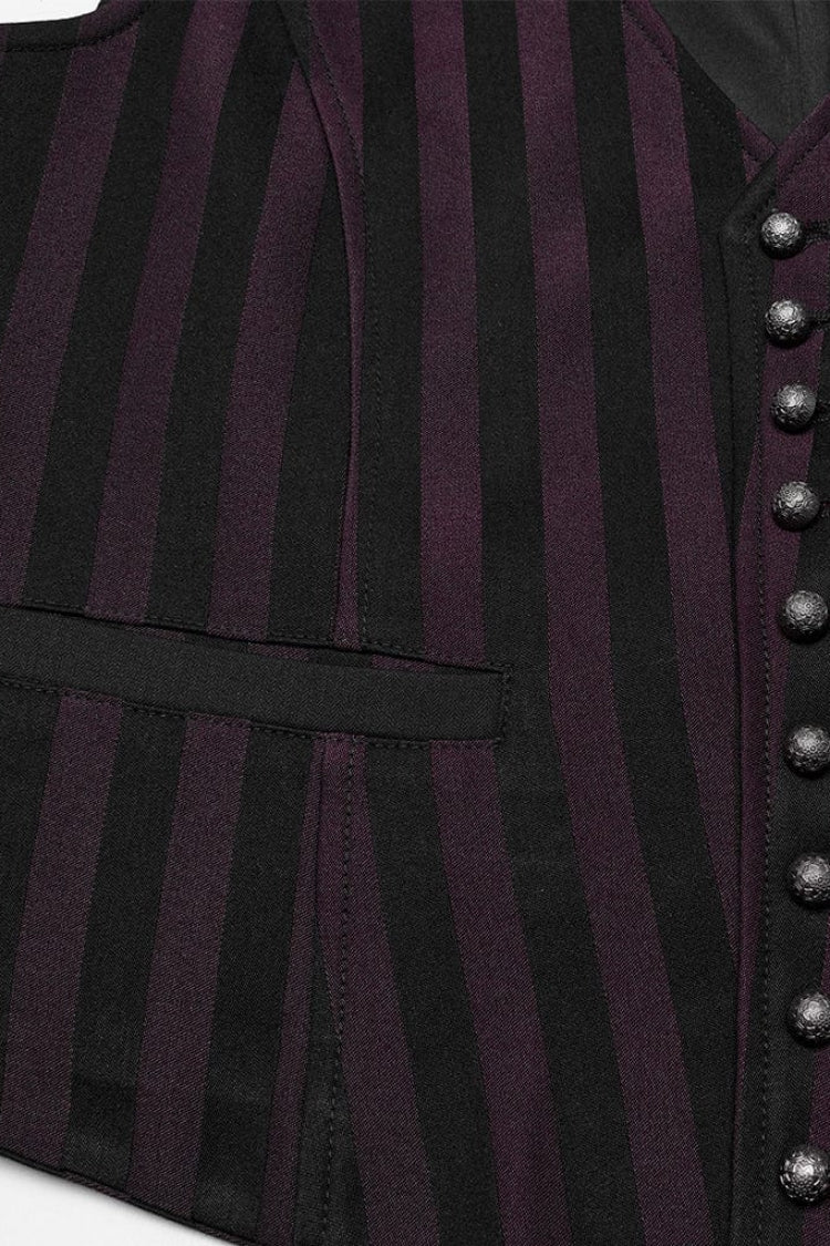 Sleeveless Striped Buckle Punk Vest for Men