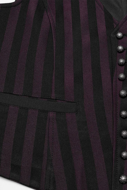 Sleeveless Striped Buckle Punk Vest for Men