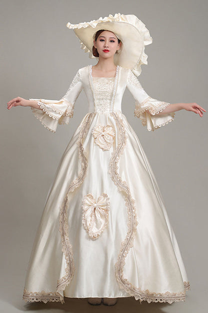 Victorian Floral Print Dress with Layered Sleeves