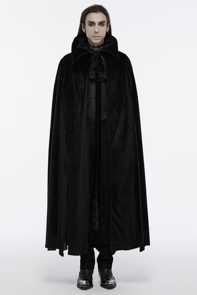 Gothic Bat-Embellished Coat with Strap Details