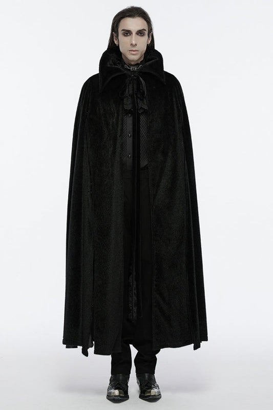 Gothic Bat-Embellished Coat with Strap Details