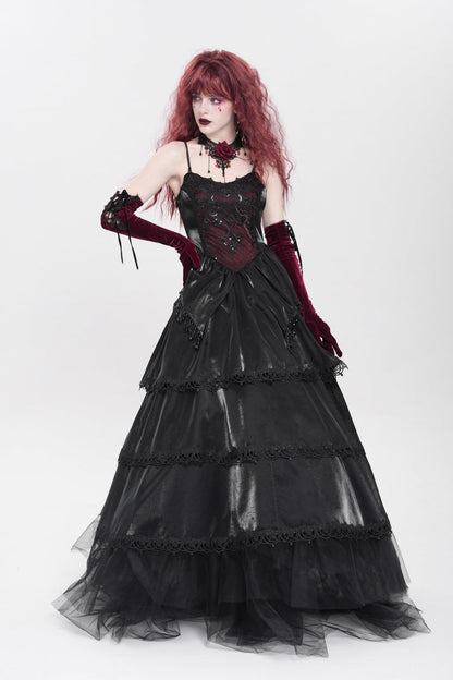 Pearl Embroidered Gothic Slip Dress