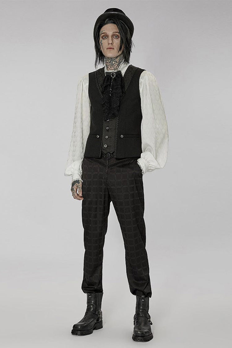 Gothic Jacquard V-Neck Embroidered Lace Short Waistcoat