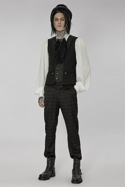 Gothic Jacquard V-Neck Embroidered Lace Short Waistcoat