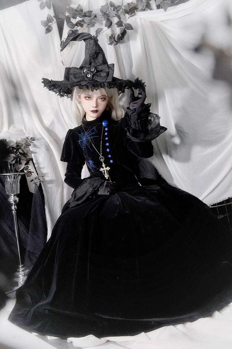 Gothic Lolita Night Poems Embroidery Fishbone Corset Dress