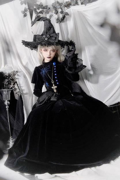 Gothic Lolita Night Poems Embroidery Fishbone Corset Dress
