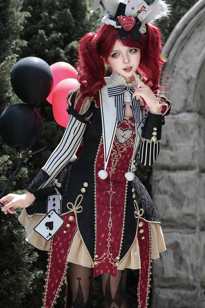 Circus Fantasy Night Jacquard Lolita Dress Set - Noir