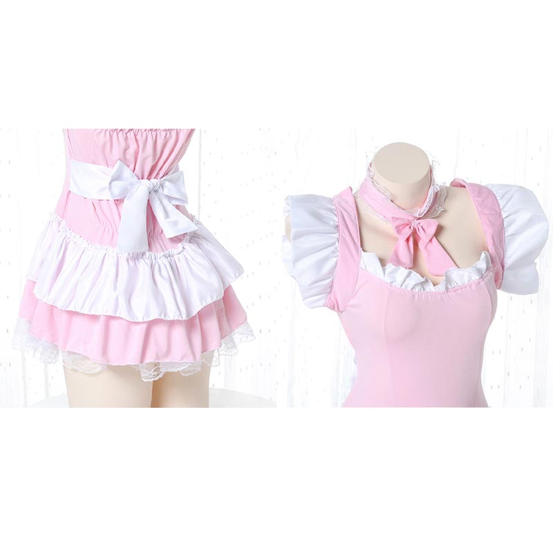 Kawaii Lolita Kleid mit Schleife und Spitzensaum