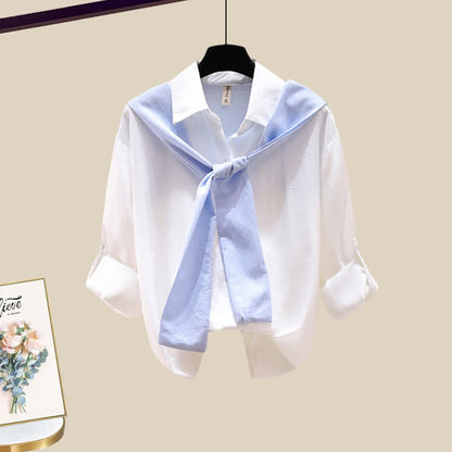 Stripe Casual Print Pants Wide Shirt Leg