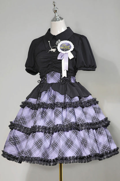 Multi-Layer Margaret Plaid Sleeveless Sweet Lolita Dress