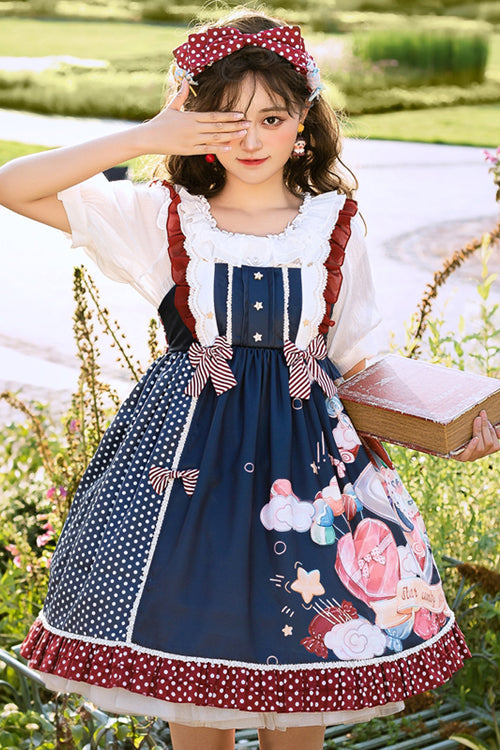 Candy-Jar Print Ruffled Sweet Lolita JSK Dress