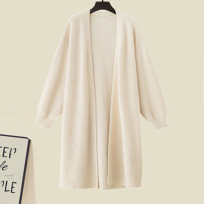 Cardigan Knit Set Outerwear Chic Dress Slip