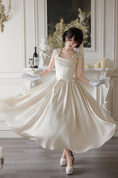 Fishbone Vintage Elegant Jumper Dress Set - Ivory With Love