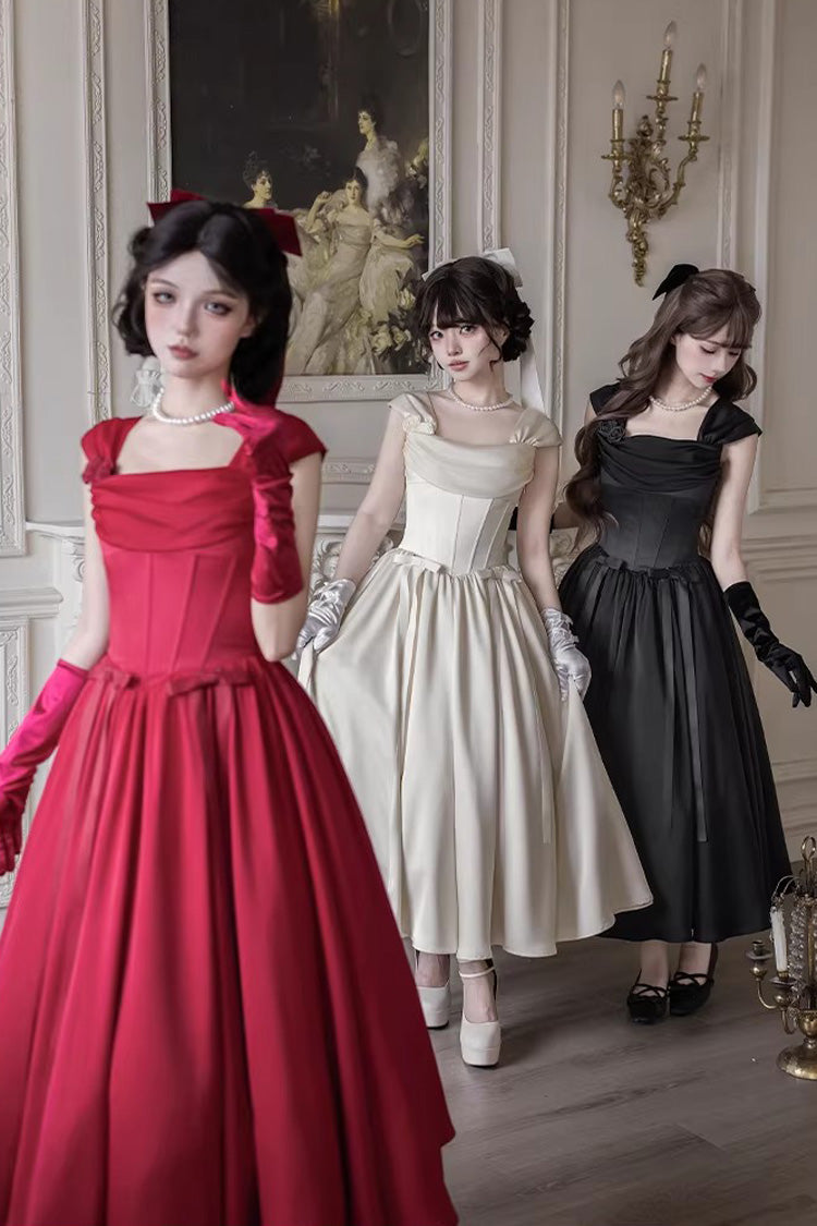 Fishbone Gothic Elegant Jumper Dress Set - Black With Love